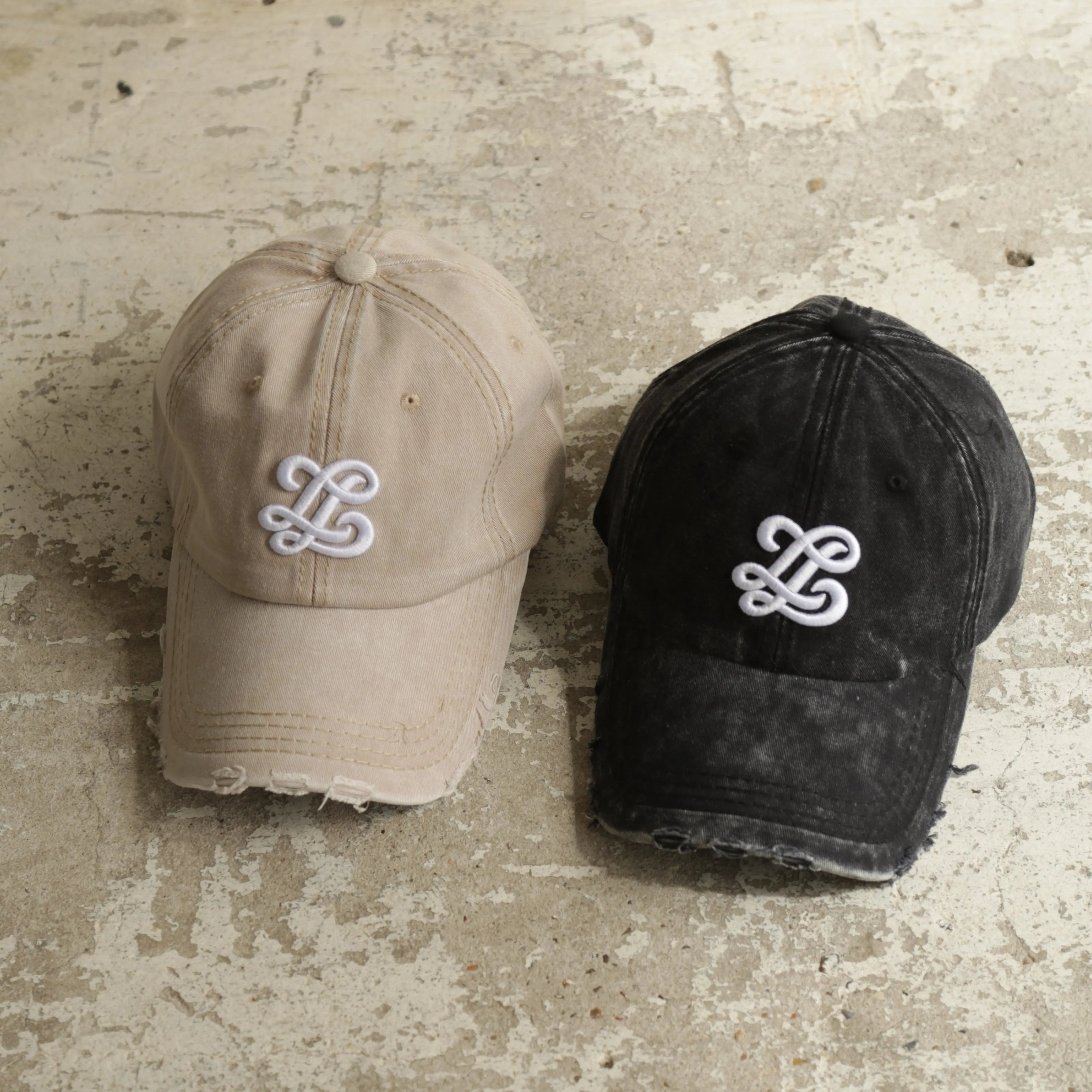 Distressed washed cap Lueur Clothing