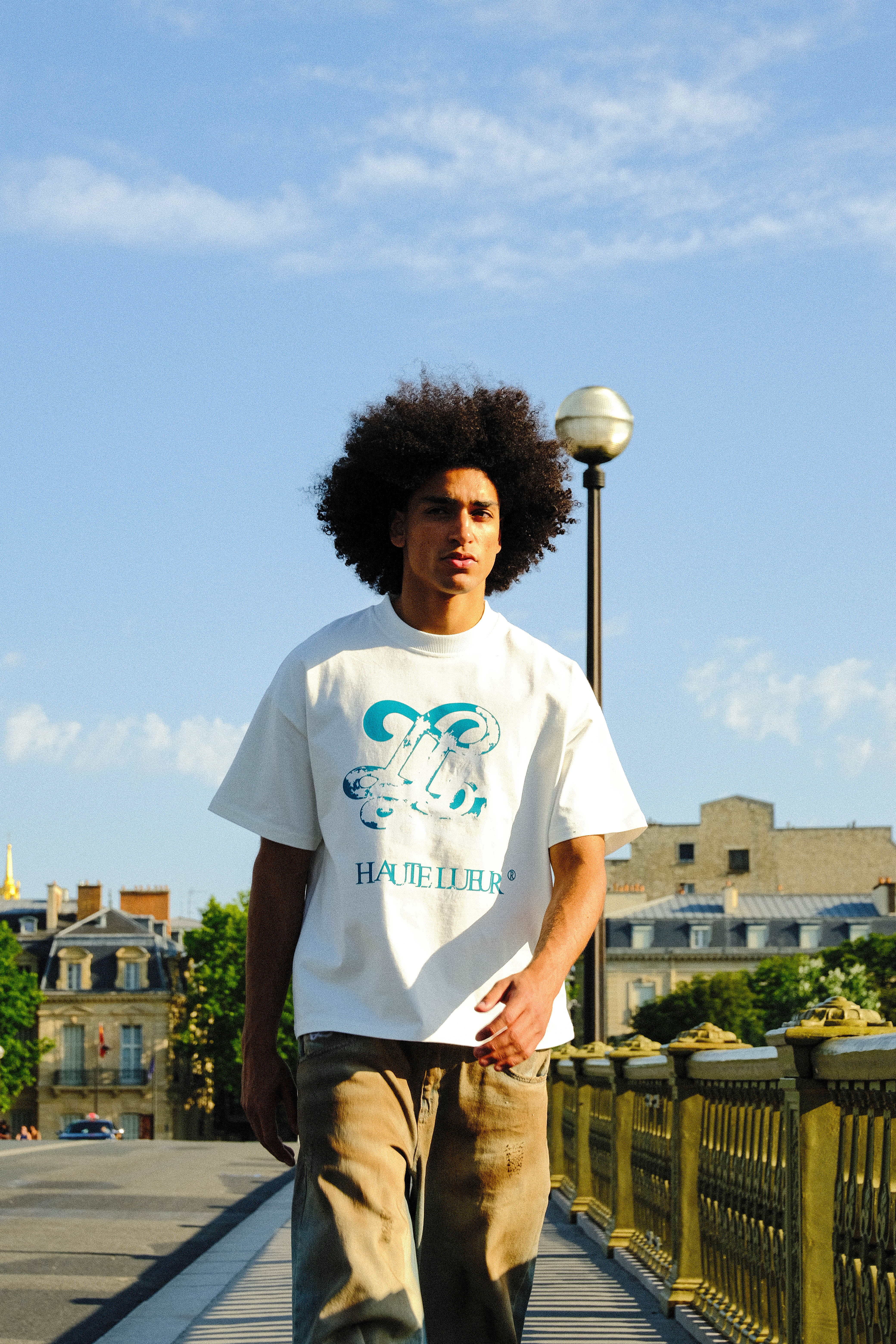 Distressed monogram t-shirt