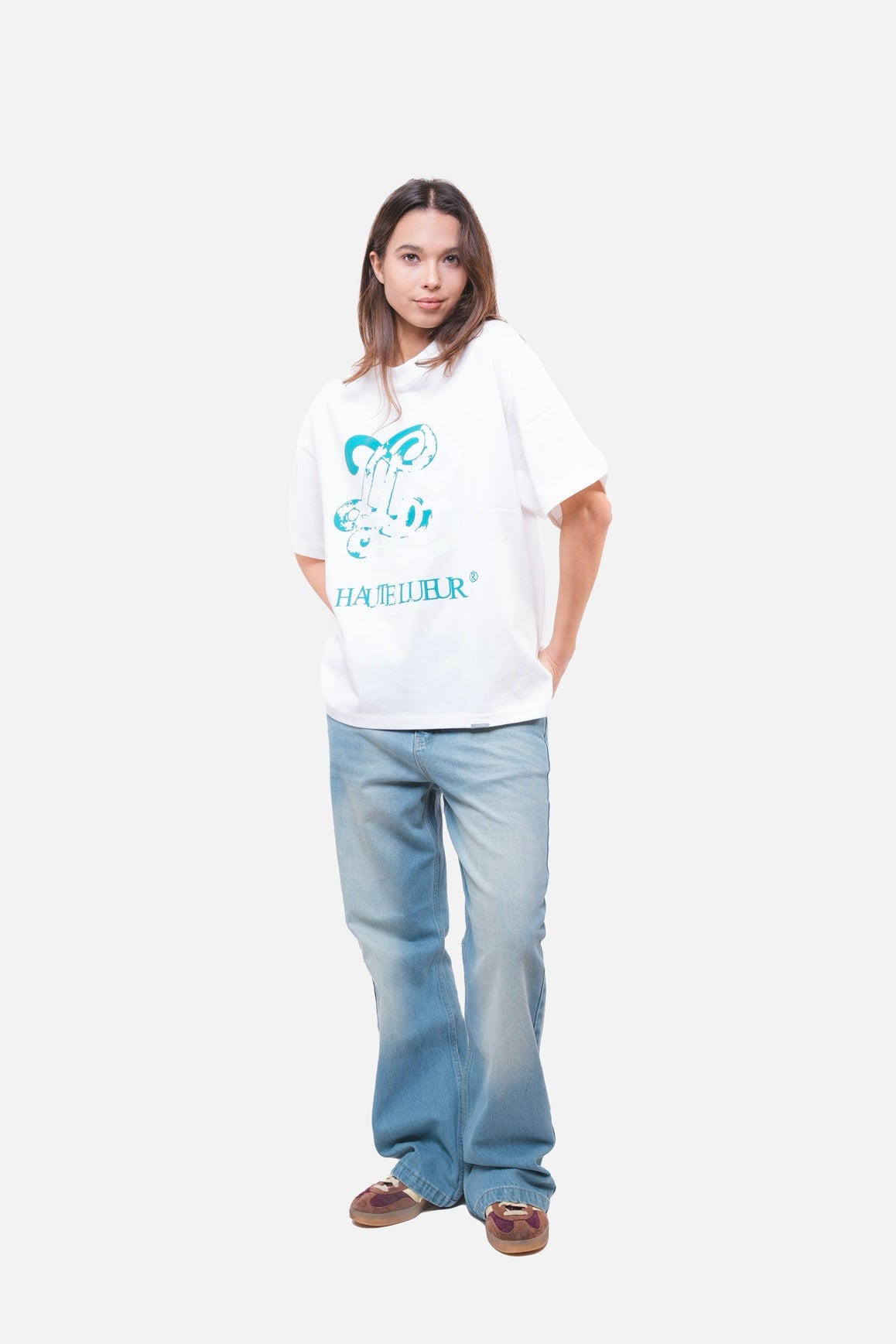 Distressed monogram t-shirt