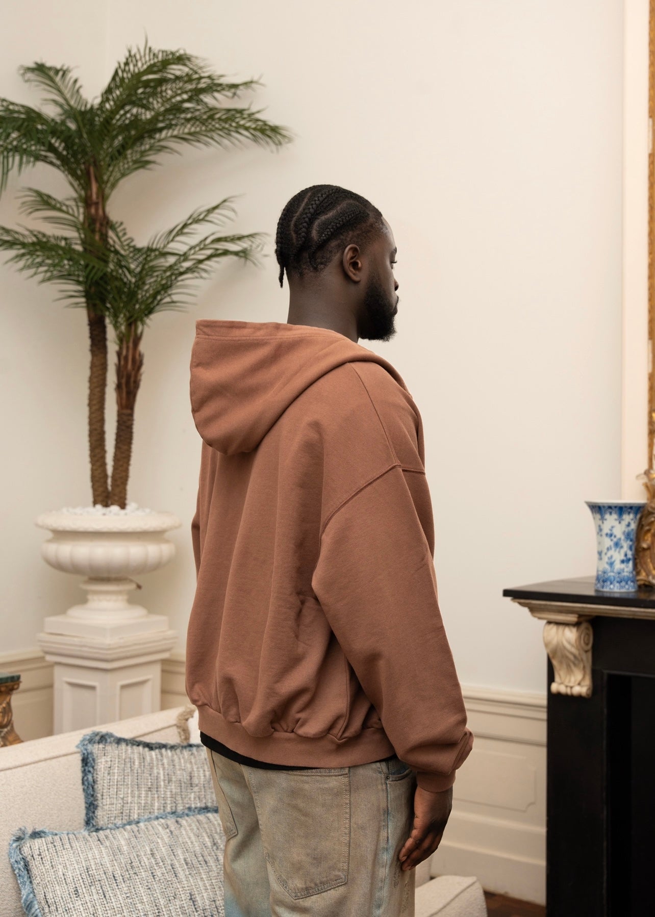 Vintage monogram double zip hoodie