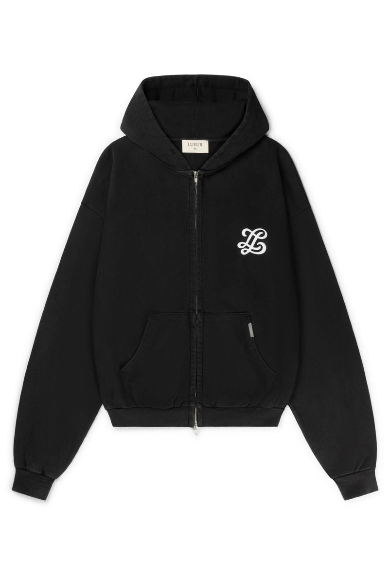 Vintage monogram double zip hoodie