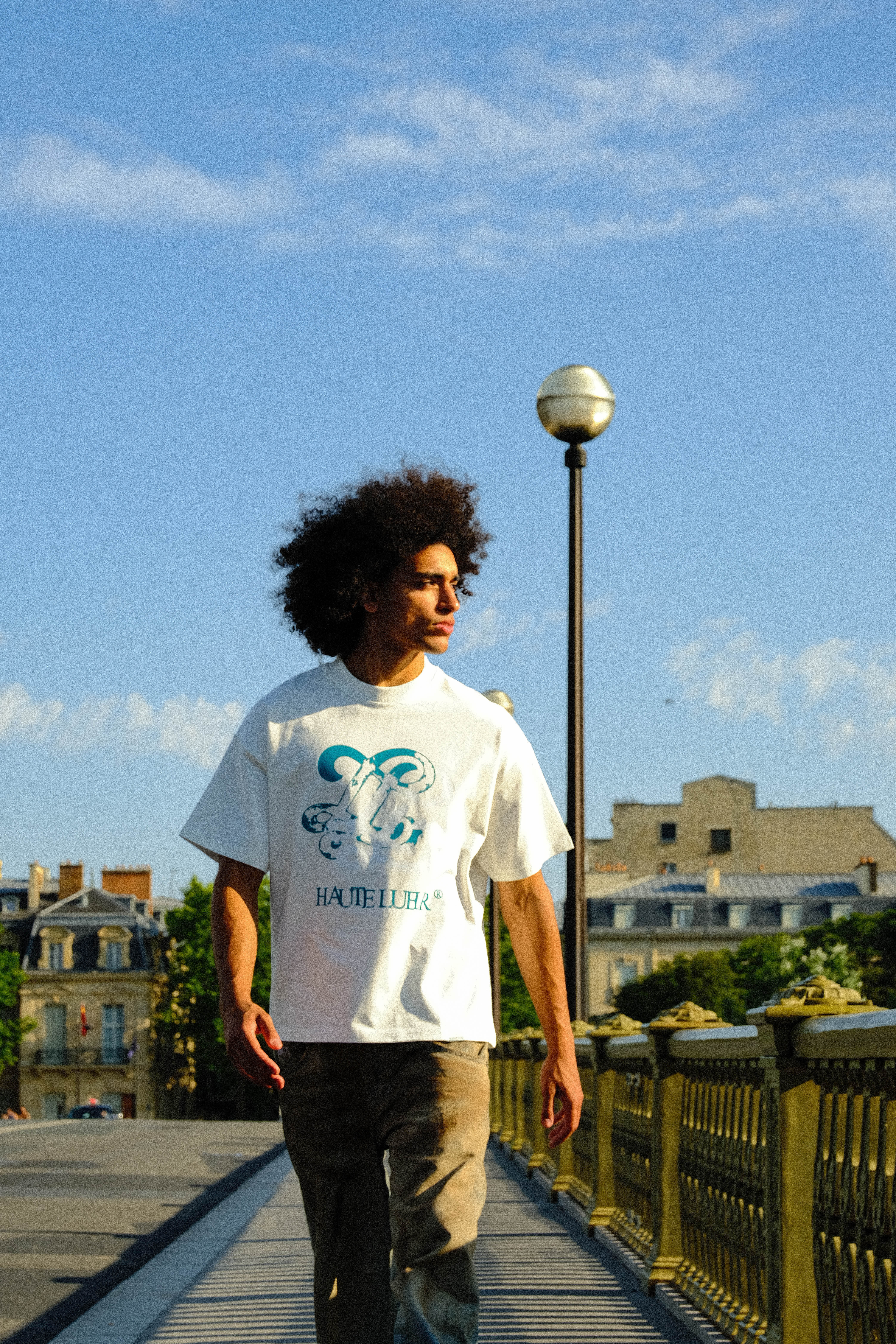 Distressed monogram t-shirt